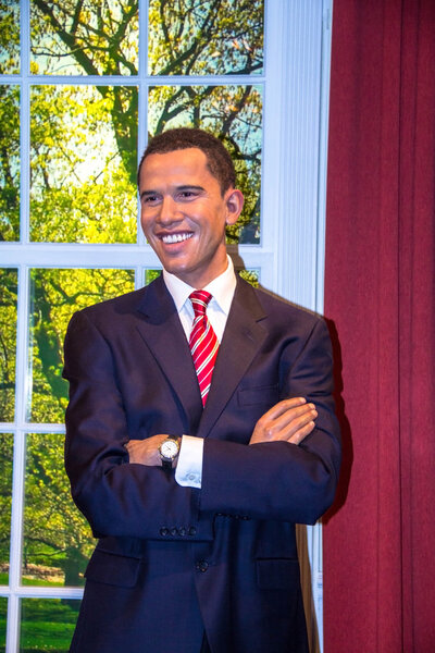 Barack Obama, the USA president, in the Madame Tussauds museum in London.