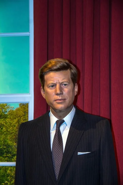 Figura de cera de John F. Kennedy, ex presidente de Estados Unidos, en el museo Madame Tussauds de Londres. Marie Tussaud nació como Marie Grosholtz en 1761 — Foto de Stock