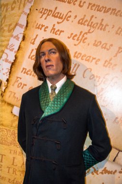 Wax figure of  Oscar Wilde (1864-1900) at Madame Tussaud museum. London. UK clipart