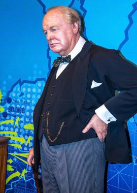 Winston Churchill Londra Madam Tussauds Balmumu Müzesi 'nde..