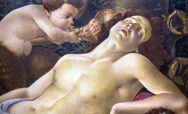 Detail of Venus and Mars, about 1485, by Sandro Botticelli   at the National Gallery of London