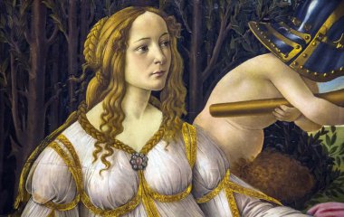 Detail of Venus and Mars, about 1485, by Sandro Botticelli   at the National Gallery of London