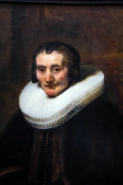 Retrato de Margaretha de Geer, esposa de Jacob Trip (1661) de Rembrandt (1606-1669) en la National Gallery de Londres . —  Fotos de Stock