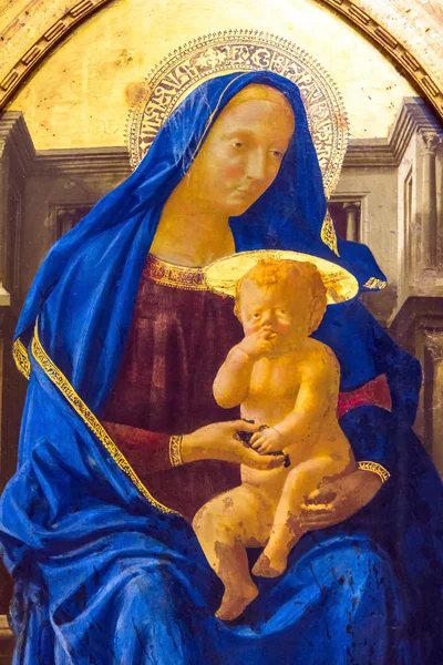 A Virgem e o Menino por Masaccio (1401-1428 / 9) na Galeria Nacional de Londres — Fotografia de Stock