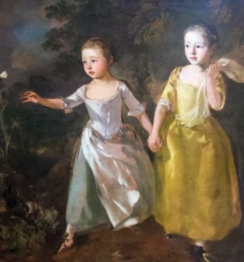 Ressam kız bir kelebek (1756) Thomas Gainsborough tarafından takip