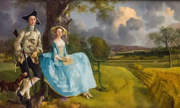 Mr and Mrs Andrews (vers 1750) par Thomas Gainsborough à la National Gallery, Londres, Royaume-Uni — Photo