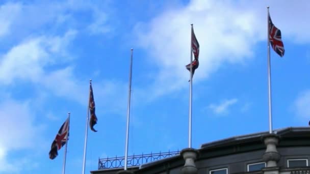 英国国旗在风中摇曳 — 图库视频影像