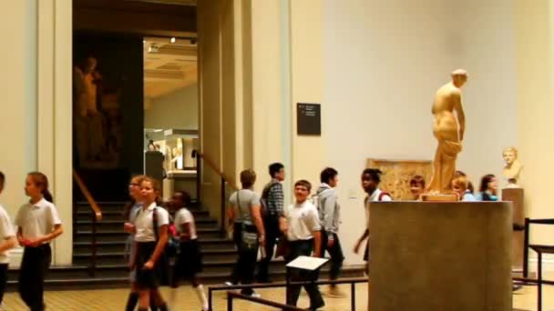 Touristes non identifiés dans l'une des salles du British Museum — Video