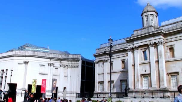 National Gallery of Art, Trafalgar Square, Londres — Vídeo de Stock