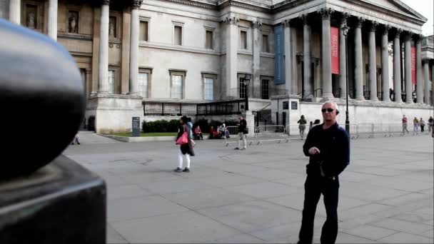 National Gallery of Art, Trafalgar Square, Londres — Vídeo de Stock