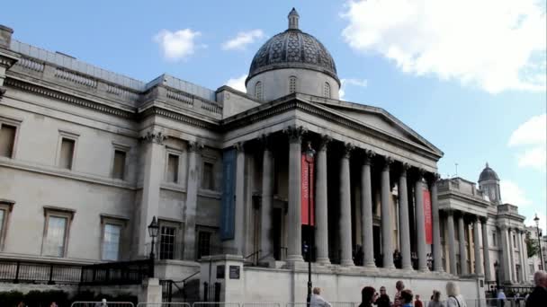 National Gallery of Art, Trafalgar Square, Londra — Video Stock