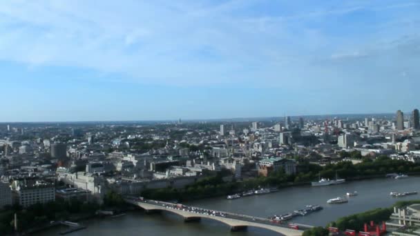 London Cityscape View Over the River Thames — Stock Video