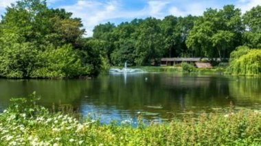 Londra'da mavi gökyüzü arka plan üzerinde St James's Park Gölü. Uzaklaştırma