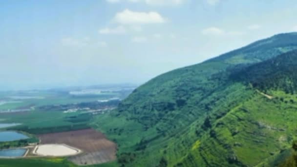 Vista Panorâmica Vale Beit Shean Partir Monte Gilboa Israel Zoom — Vídeo de Stock