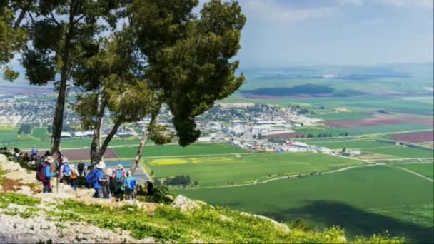 Vista Panorâmica Vale Beit Shean Partir Monte Gilboa Israel Aproxima — Vídeo de Stock