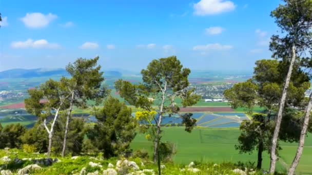 Vista Panorâmica Vale Beit Shean Partir Monte Gilboa Israel Aproxima — Vídeo de Stock