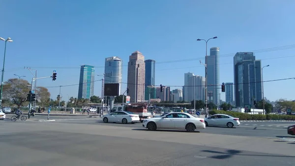 Tel Aviv Israel Enero 2019 Modernos Edificios Oficinas Hoteles Centro — Foto de Stock