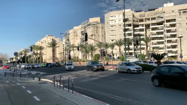 以色列特拉维夫 Tel Aviv Israel 2019年3月3日 位于特拉维夫北部的一个现代化地区 建于21世纪 — 图库视频影像