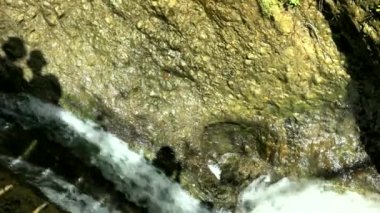 Tanur veya Oven Waterfall (21 metre), İsrail 'in Upper Galilee kentindeki Ayoun Doğa Rezervi' nde. 4K