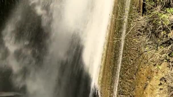 Wodospad Tanur Lub Piekarnik Rezerwacie Przyrody Ayoun Przy Miejscowości Metula — Wideo stockowe