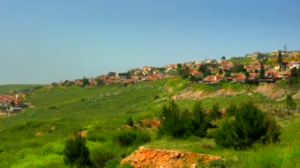 Panorama Dari Bukit Galilea Atas Yang Mengelilingi Kota Metula Israel — Stok Video