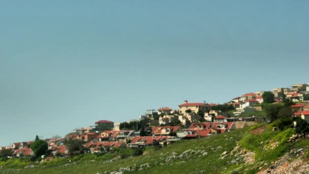 Panorama Dari Bukit Galilea Atas Yang Mengelilingi Kota Metula Israel — Stok Video