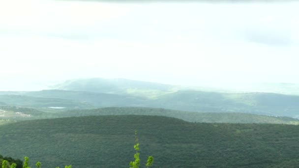 Yukarı Celile Nin Panoraması Kinneret Gölü Veya Tiberias Denizi Çevreleyen — Stok video