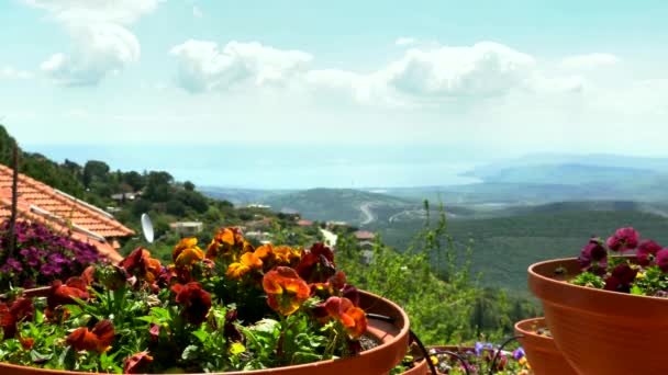 Kinneret Gölü Veya Tiberias Denizi Veya Celile Denizi Çevreleyen Tepelerin — Stok video