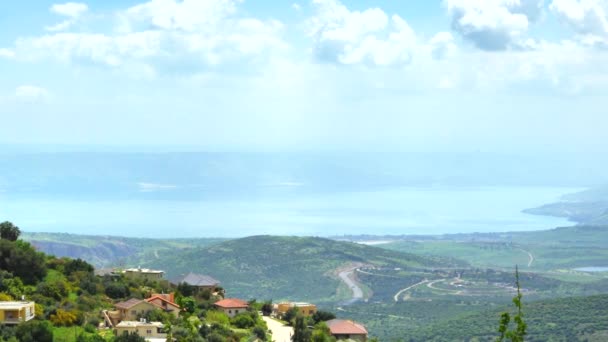 Panorama Haute Galilée Depuis Les Sommets Des Collines Entourant Lac — Video