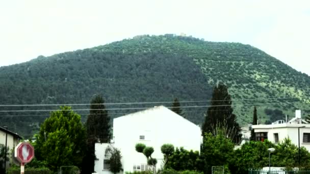 Гора Фавор Хар Тавор Расположена Нижней Галилее Израиль Восточном Конце — стоковое видео