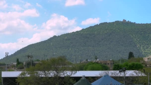 Tabor Dağı Har Tavor Srail Aşağı Celile Şehrinde Celile Denizi — Stok video