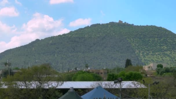 Hora Tábor Har Tavor Nachází Dolní Galileji Izrael Východním Konci — Stock video