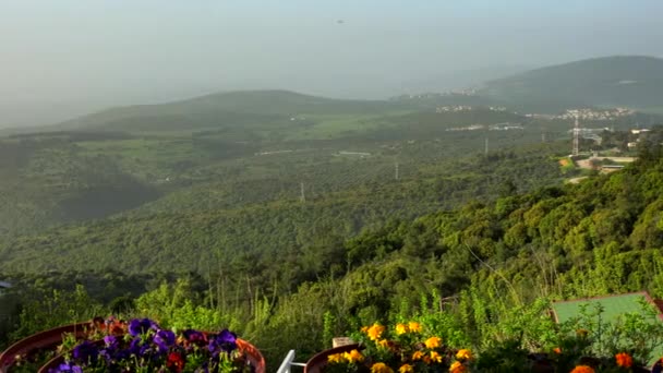 Panorama Alta Galilea Desde Las Cimas Las Colinas Que Rodean — Vídeos de Stock