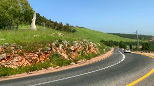 Metula Israël Avril 2019 Panorama Des Collines Haute Galilée Entourant — Video