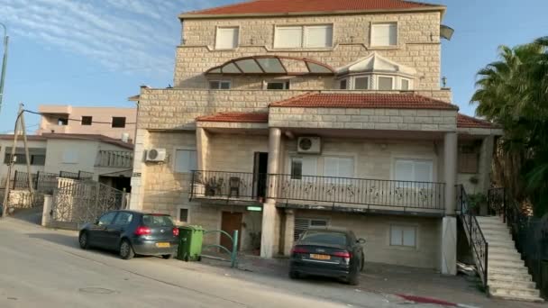 Jish Gush Khalaf Israele Aprile 2019 Tipico Edificio Del Villaggio — Video Stock