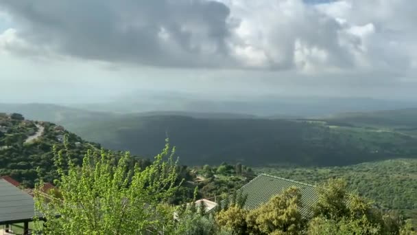 Panorama Alta Galilea Desde Las Cimas Las Colinas Que Rodean — Vídeos de Stock