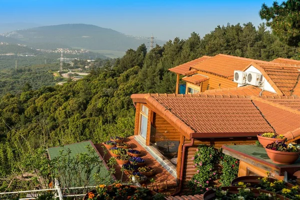 Panorama Alta Galilea Desde Casa Huéspedes Pensión Zimmer Las Cimas — Foto de Stock