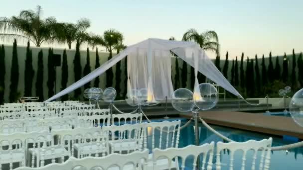 Tradições Judaicas Casamento Cerimônia Livre Casamento Dossel Chuppah Hupa Feito — Vídeo de Stock