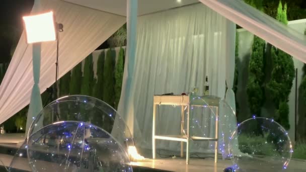 Еврейские Традиции Свадебная Церемония Открытом Воздухе Свадебный Навес Хупа Хупа — стоковое видео