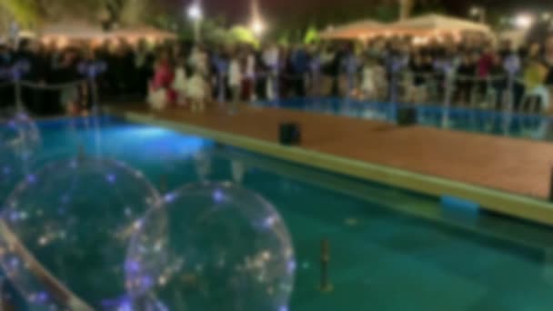 Exit Children Chuppah Jewish Wedding Ceremony Blurred View — Stock Video