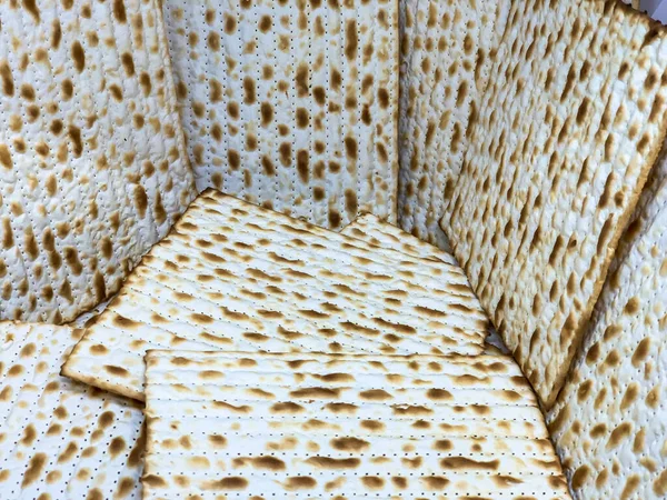 Sfondo Pane Ebraico Matzah Matzah Feste Ebraiche Pasqua Focus Selettivo — Foto Stock