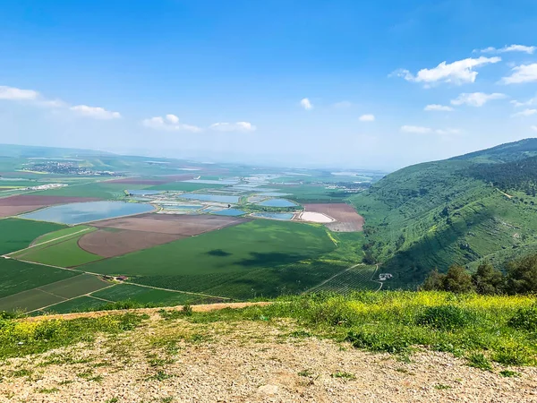 Vista Panorâmica Vale Beit Shean Monte Gilboa Israel Imagens Royalty-Free