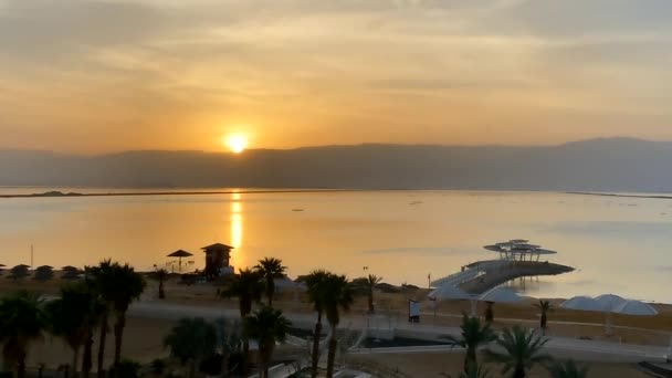 Krásná Kompletní Časová Prodleva Mrtvé Moře Východ Slunce Nad Jordánskem — Stock video