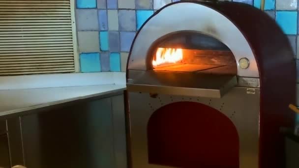 Video Metal Pizza Oven Fire — Stock Video