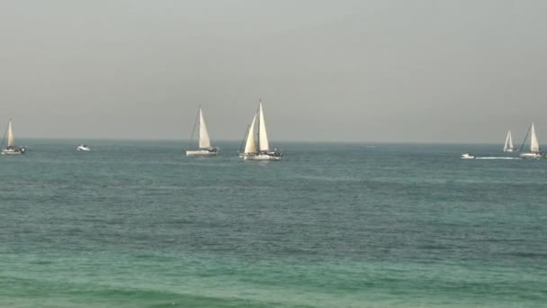 Jour Indépendance Israël Défilé Yacht Sur Mer Méditerranée — Video