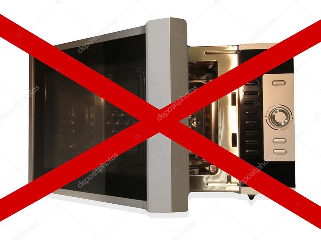 No microwave, sign 