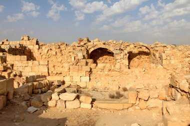 Avdat - kurulan ve Nabataeans Negev Çölü'nde yaşadığı antik kenti kalıntıları 