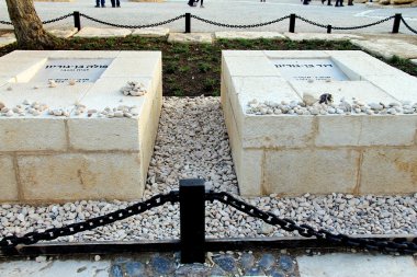 Memorial mezarlığı David Ben Gurion İsrail kurucusu ve eşi Poline