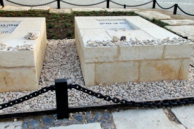 Memorial mezarlığı David Ben Gurion İsrail kurucusu ve eşi Poline