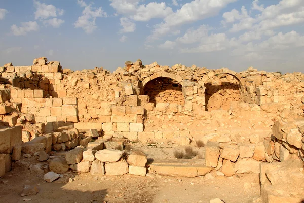 Ruiny Avdat - starożytne miasto, założone i zamieszkane przez Nabatejczyków w pustyni Negew — Zdjęcie stockowe